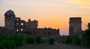 Chittorgarh fort sunset