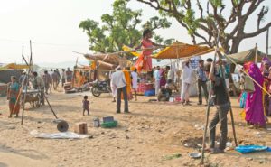 Girl performing at Pushkar camel Fair ground