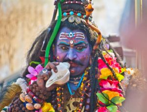 Pushkar camel fair Artist with makeup