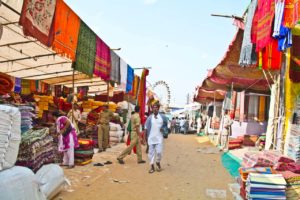 Pushkar camel fair cloth market