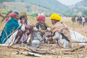 Pushkar camel fair in morning