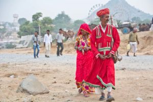 Pushkar camel fair in morning