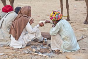 Pushkar camel fair in morning