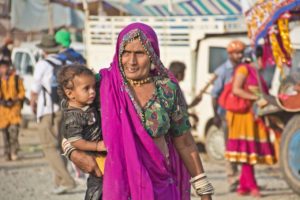 Woman at Pushkar camel Fair ground