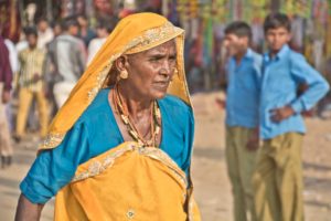 Woman at Pushkar camel Fair ground