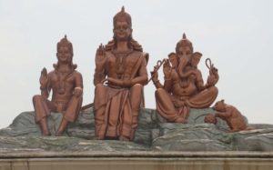 Godess with her sons Kailash Mahadev statue near Kathmandu Nepal