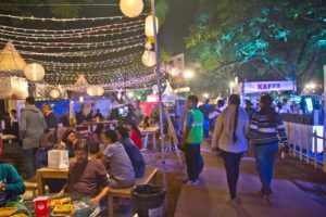 Palate fest sitting area at night