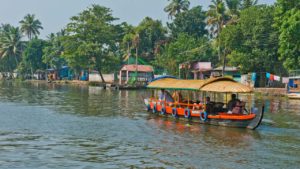 Shikara boats in Kerala Backwaters
