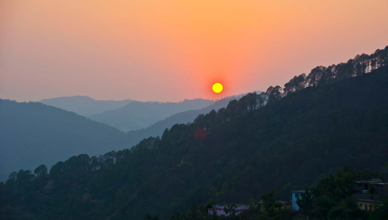 Sunset in hills
