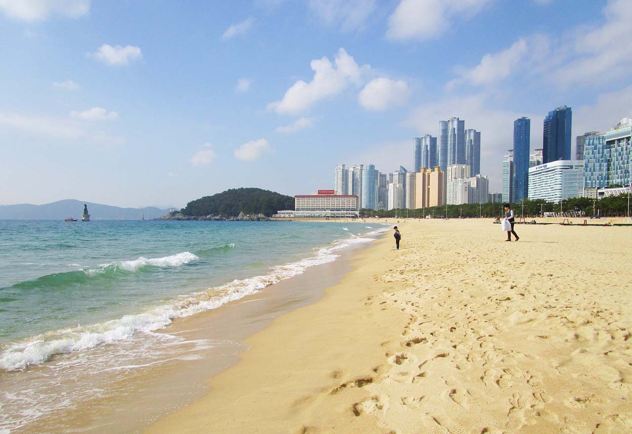 Haeundae Beach, Busan in South Korea